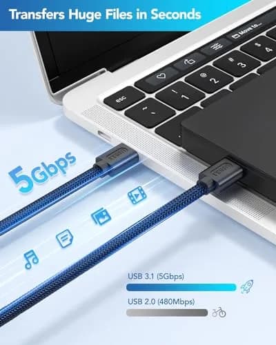 ANDTOBO USB 3.0 A to A Male Cable 6.6 FT | High-Speed Data & Charging thumbnail 2