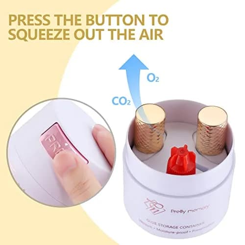 Pretty memory Glue Storage Container for Eyelash Extensions Adhesive Jar | Vacuum Seal for Freshness thumbnail 4