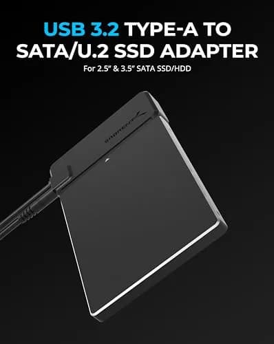 Sabrent USB 3.2 Type-A to SATA/U.2 SSD Adapter Cable (EC-U2SA) 40.6 cm (16 in) | 10Gbps Data Transfer thumbnail 2