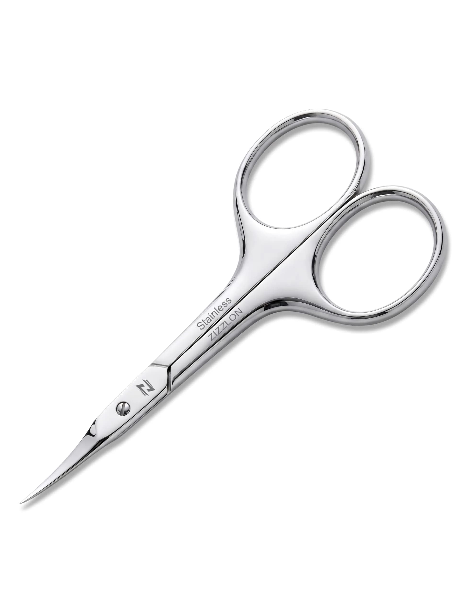 ZIZZLON Extra Fine Curved Blade Cuticle Scissors | Precision Nail Trimming Tool (19mm Blade)