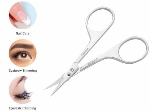 ZIZZLON Extra Fine Curved Blade Cuticle Scissors | Precision Nail Trimming Tool (19mm Blade) thumbnail 3
