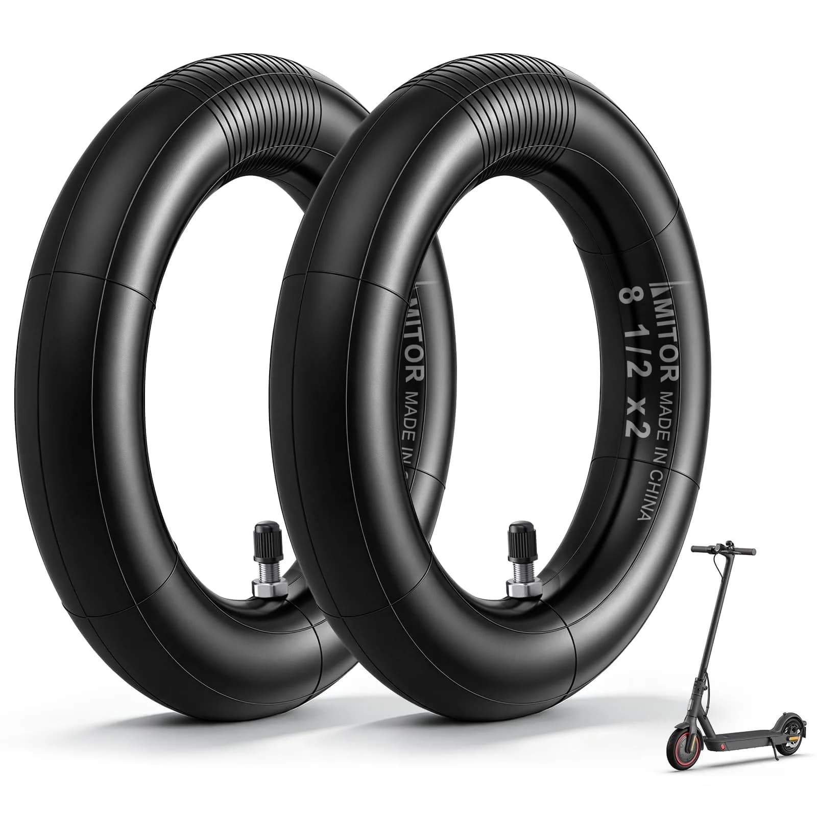 Amitor 8 1/2 x 2 Scooter Inner Tube with Straight Valve | Pressure-Resistant, Extra Thick Inflatable Tire for Xiaomi Pro 2 1S M365 - main product image