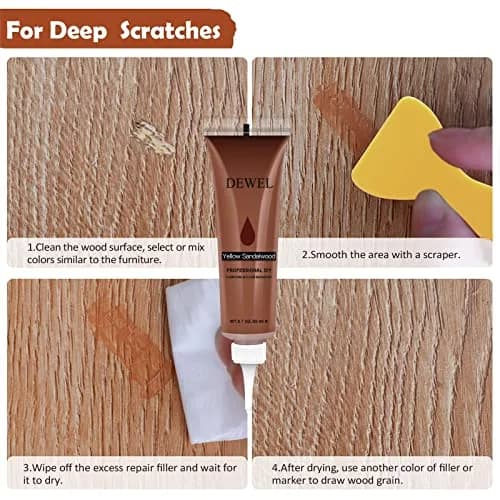 SEISSO Wood Furniture Repair Kit 8 Colors Wood Fillers & Touch Up Markers | Restore Tables, Cabinets, Floors thumbnail 4
