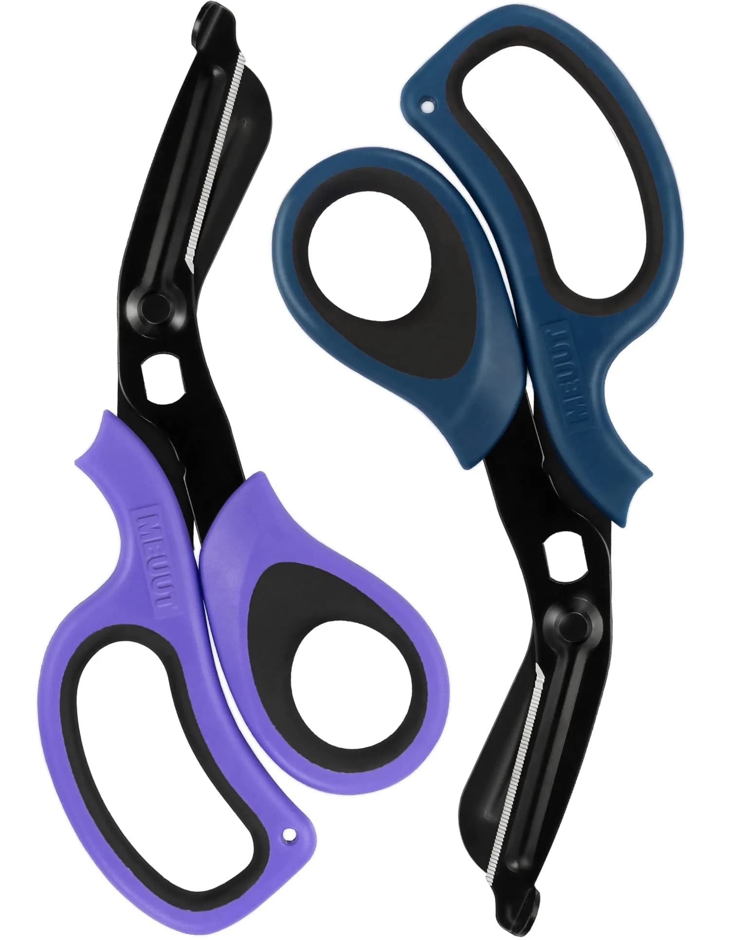 MEUUT Medical Trauma Shears (2-Pack, 7.8 Inch) - Purple+Navy Patented Stainless Steel