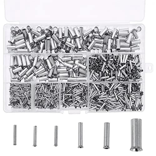 Teansic 1950PCS 22-10 AWG Copper Wire Ferrules Kit, Non-Insulated, Silver-Plated | Reliable Electrical Connection thumbnail 1
