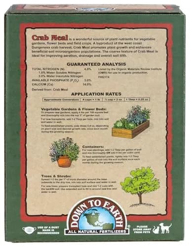 Down To Earth All Natural Fertilizers Organic Crab Meal - 4 lb | Organic, Slow-Release, Supports Soil Microbes thumbnail 2