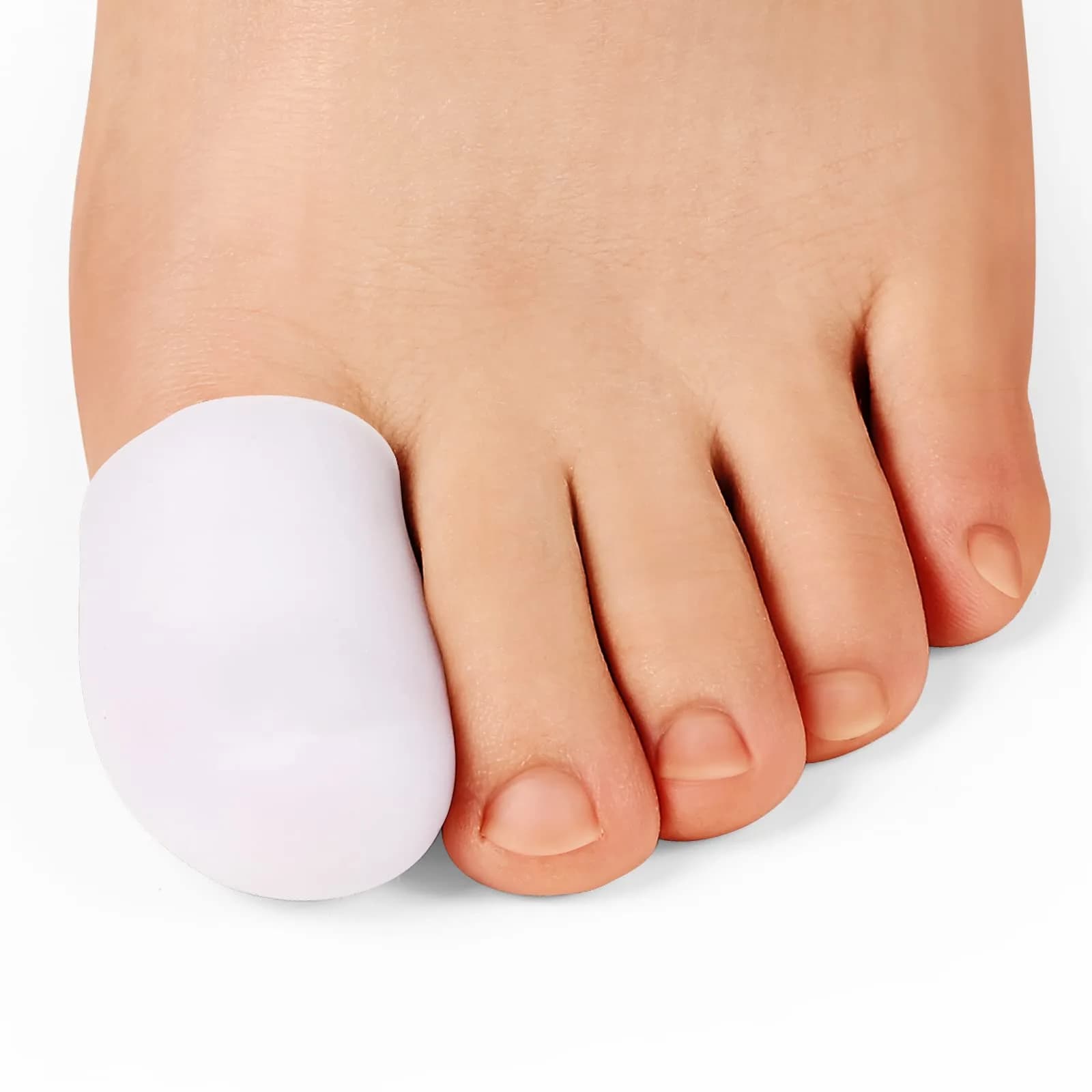 Bukihome Big Toe Protectors Silicone Toe Caps Large White | Cushion Toe Blister & Callus Relief