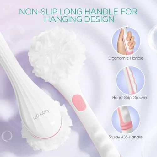 VOYOR Electric Body Brush BC100 Pink | 38.6cm Long Handle Rotating Spin Bath Scrubber thumbnail 4