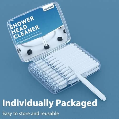 Lumkew Shower Head Cleaning Brush for Small Hole | Penetrates Narrow Nozzles, Rejuvenates Water Flow, White thumbnail 8