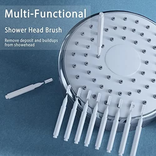 Lumkew Shower Head Cleaning Brush for Small Hole | Penetrates Narrow Nozzles, Rejuvenates Water Flow, White thumbnail 2