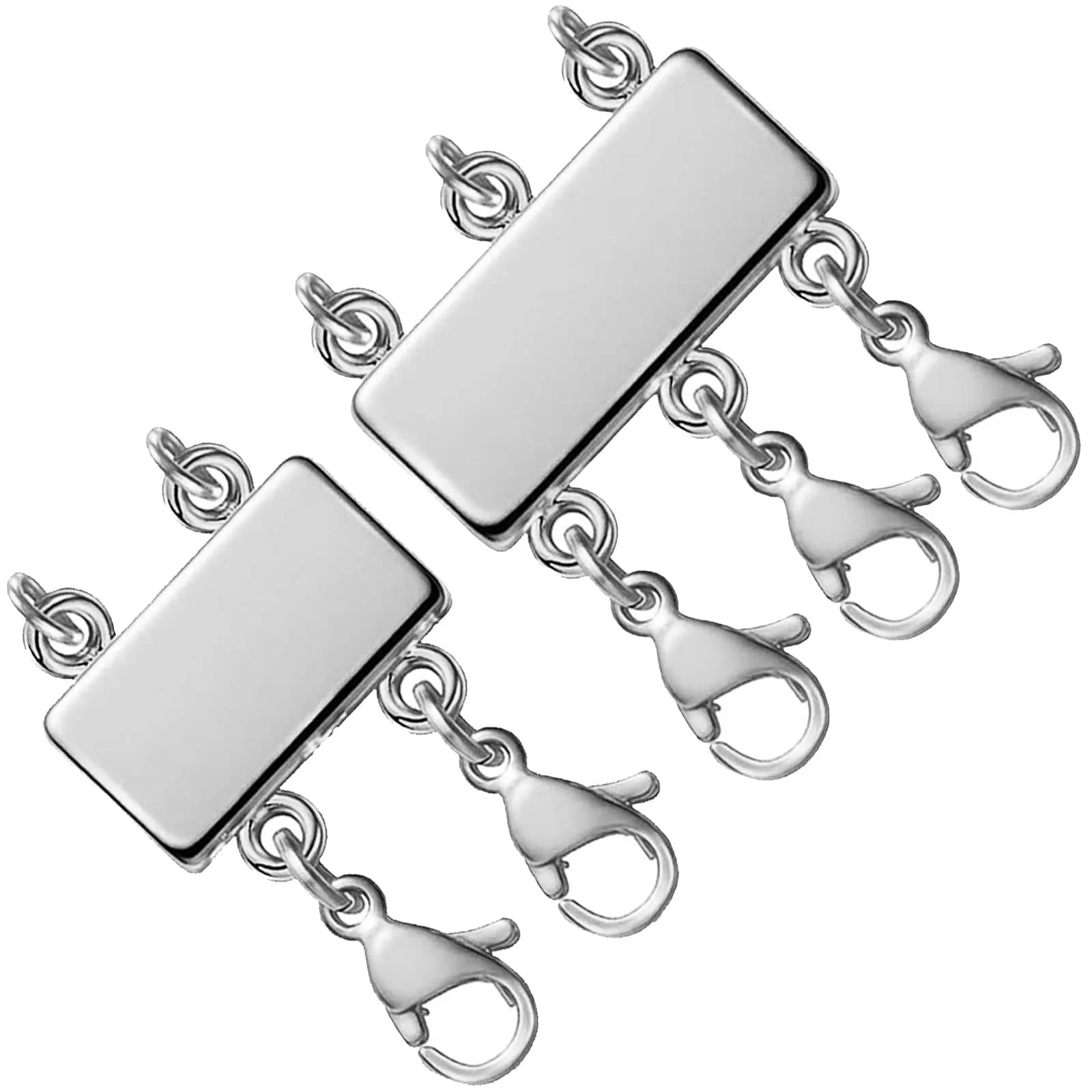 OHINGLT Magnetic Necklace Layering Clasps Connector with Lobster Clasps, 2 Sizes (0.59in & 0.79in) | Keeps Layered Necklaces Untangled