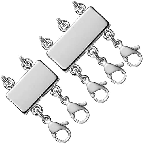OHINGLT Magnetic Necklace Layering Clasps Connector with Lobster Clasps, 2 Sizes (0.59in & 0.79in) | Keeps Layered Necklaces Untangled thumbnail 1