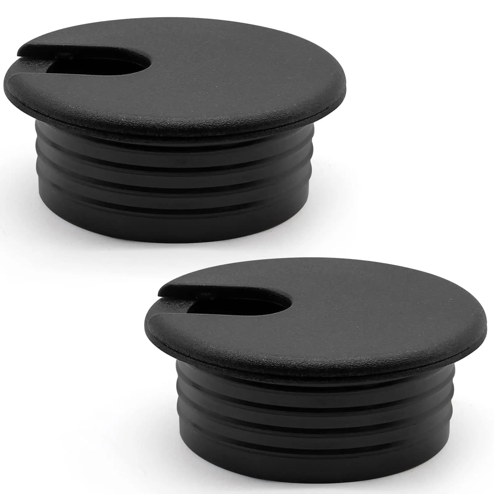 Litoexpe Black Desk Cord Grommet 1-1/2 Inch (38 mm) | Organize Cables for Desks and Work Areas — Black / 1-3/4 Inch