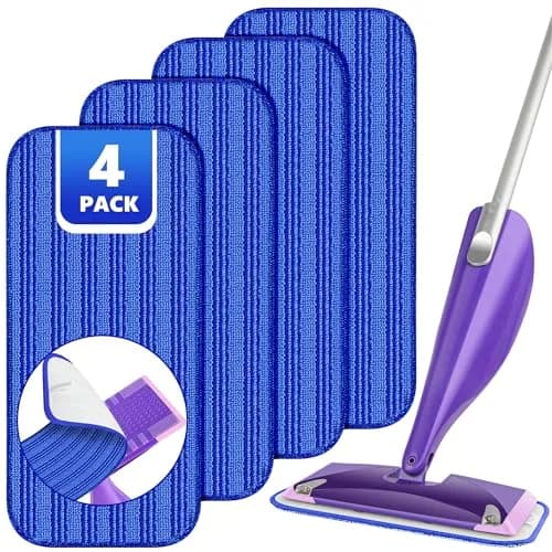 TINA&TONY Reusable Mop Pad for Swiffer WetJet, 4PCS | Microfiber Floor Cleaning Refill thumbnail 1