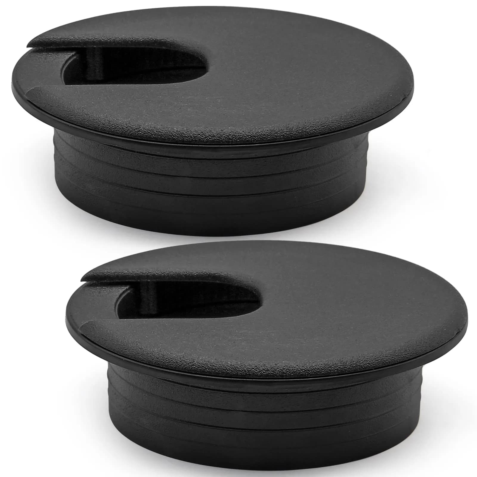Litoexpe Black Desk Cord Grommet 1-1/2 Inch (38 mm) | Organize Cables for Desks and Work Areas — Black / 2 Inch