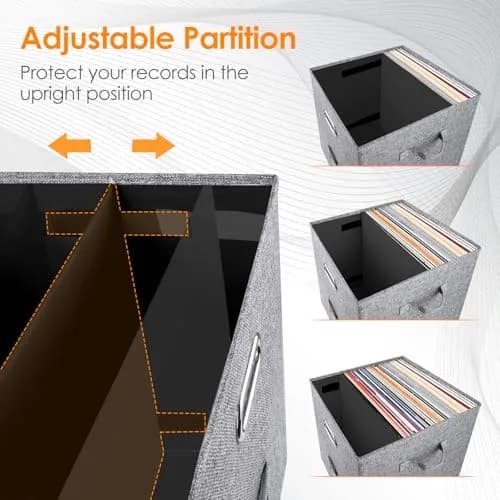 Woodoulogy Vinyl Record Storage Box for 50+ LPs | 12-Inch Record Holder Case with Lid thumbnail 4