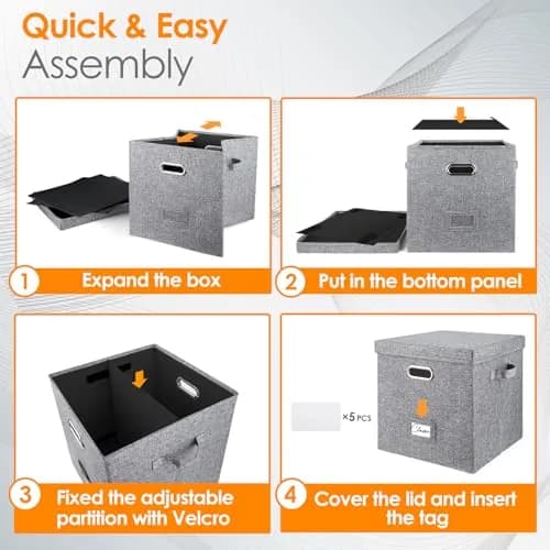 Woodoulogy Vinyl Record Storage Box for 50+ LPs | 12-Inch Record Holder Case with Lid thumbnail 5