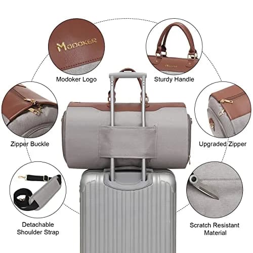 Modoker Garment Duffle Bag for Travel, Carry-on Garment Bag with Shoe Compartment & 45L Capacity | Business Trip Weekender thumbnail 4