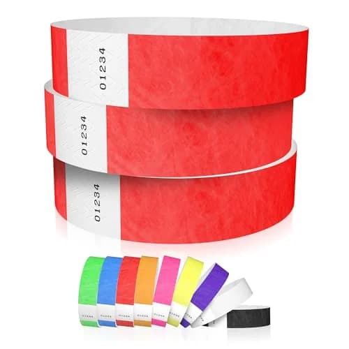 WristCo Neon Red Tyvek Wristbands 600 Count | Tamper-Proof & Fluorescent for Events, Hospitals, Parties thumbnail 1