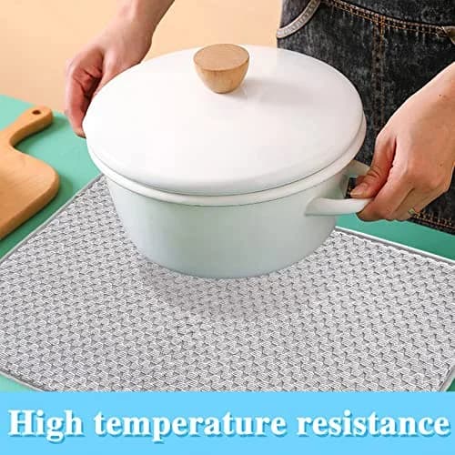 Meirrnyyu 2 Pack Microfiber Dish Drying Mat 24x17 inch | Absorbent Kitchen Counter Pad for Countertops & Sinks thumbnail 7
