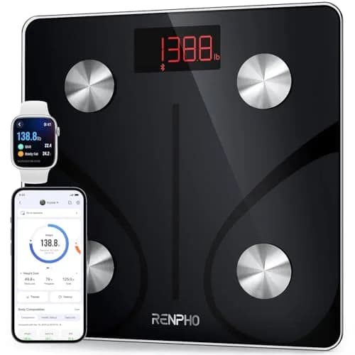 RENPHO Smart Bathroom Scale with Ultra Wide Platform 12 x 12 inches | 500 lbs Capacity thumbnail 1