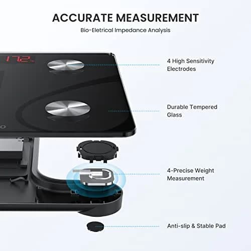 RENPHO Smart Bathroom Scale with Ultra Wide Platform 12 x 12 inches | 500 lbs Capacity thumbnail 6