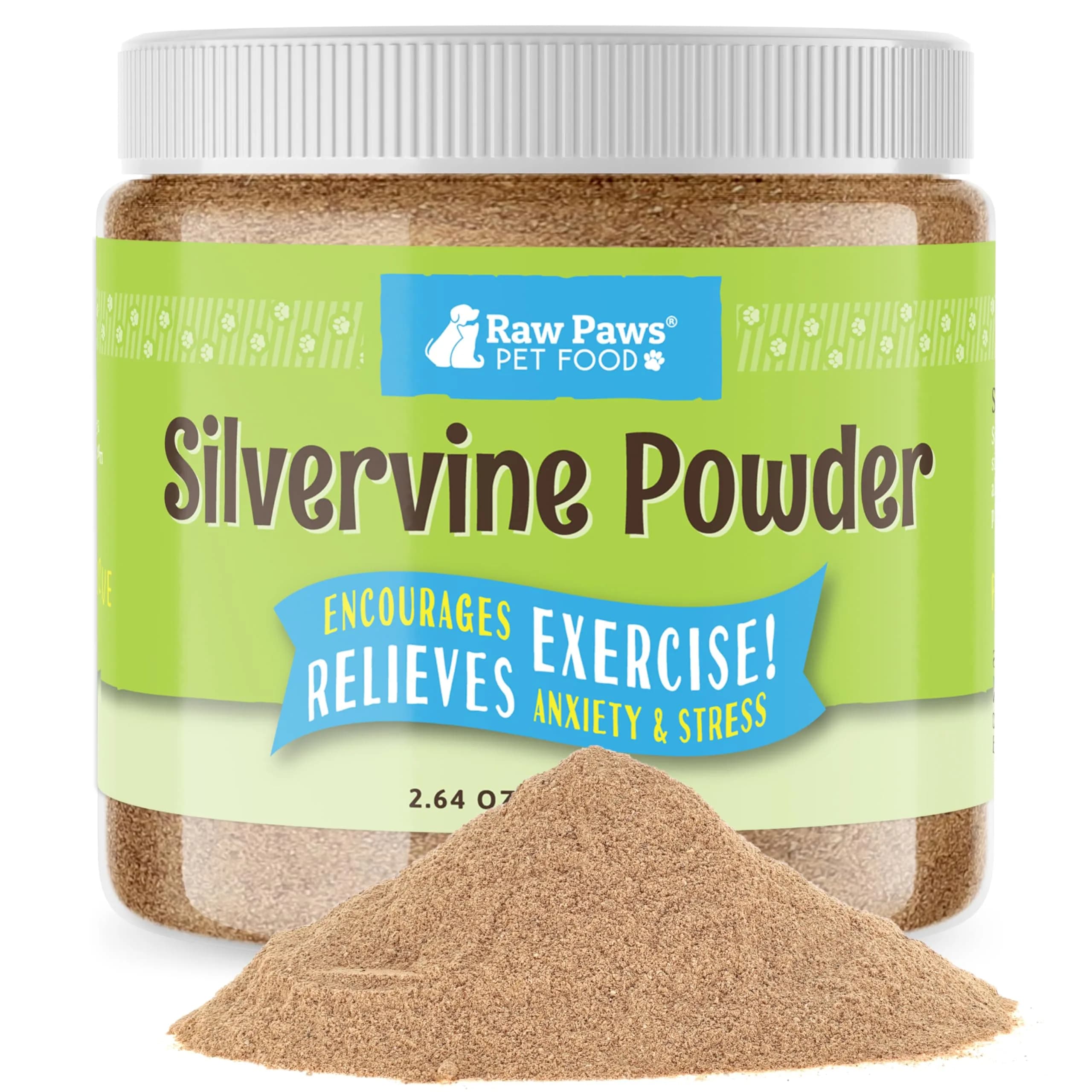 Raw Paws Silvervine Powder 75g (2.6 oz) | Potent Catnip Alternative for Indoor Cats — Powder