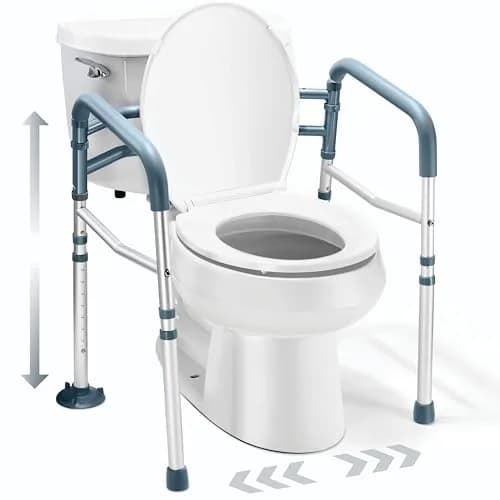 Medical king Toilet Safety Rails for Seniors Adjustable Detachable Fits Most Toilets | Support & Stability thumbnail 1