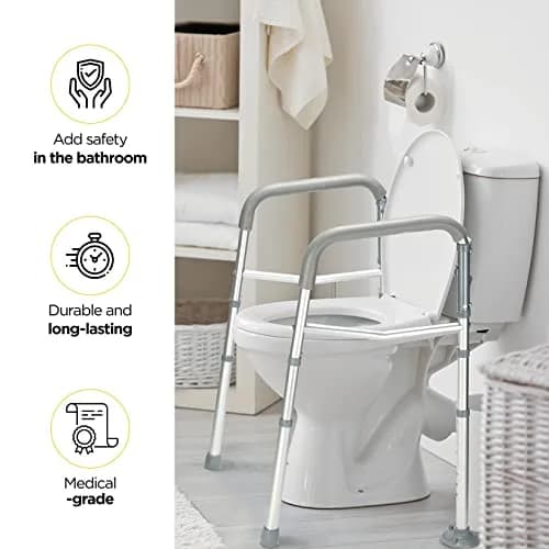 Medical king Toilet Safety Rails for Seniors Adjustable Detachable Fits Most Toilets | Support & Stability thumbnail 7