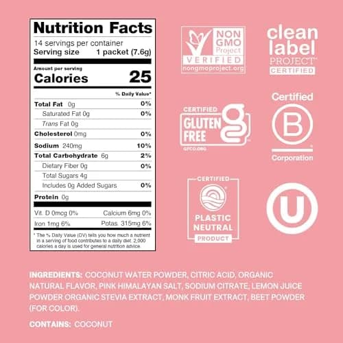 Cure Hydration Strawberry Kiwi Electrolyte Powder 14 Packets | 4x Electrolytes, No Added Sugar, Vegan, FSA/HSA Eligible thumbnail 2