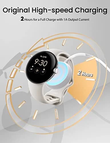 Sinoacc White Charging Adapter for Google Pixel Watch 1 | Fast 3.3Ft USB C Cable Replacement thumbnail 4