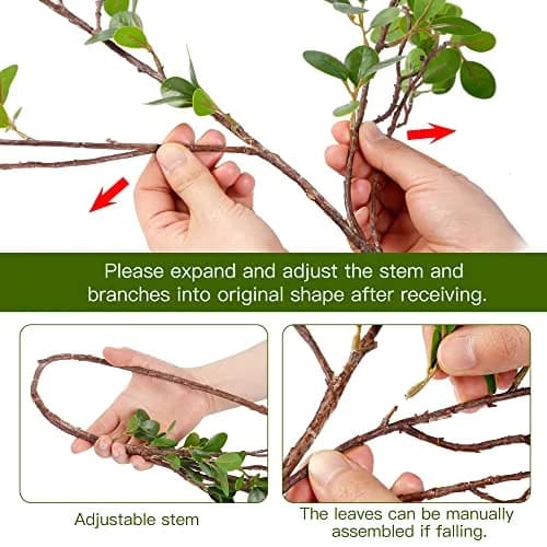 Sggvecsy Artificial Ficus Branches 43’’ | Realistic Faux Leaf Spray for Home & Office (120 chars) thumbnail 6
