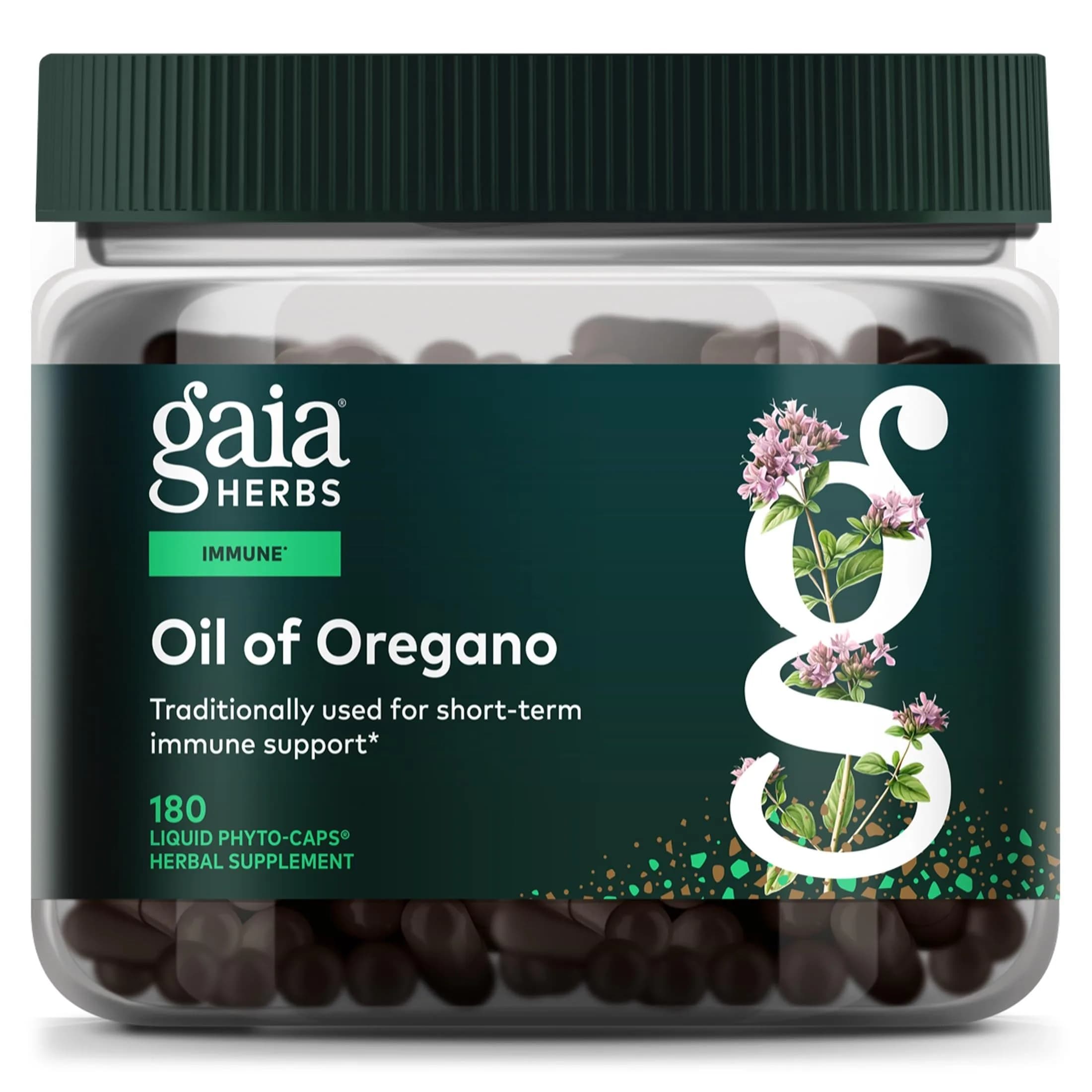 Gaia Herbs Oil of Oregano 230 mg Vegan Capsules 180 Count | Immune & Antioxidant Support with Carvacrol & Thymol