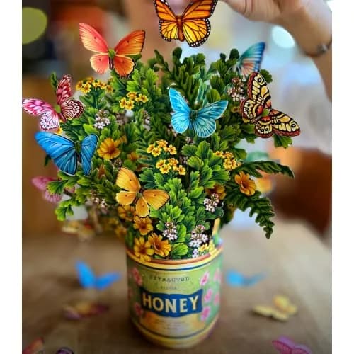 Freshcut Paper Butterflies & Buttercups 12" Pop Up Card | Blooming Art Bouquets thumbnail 6