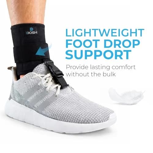 Dosh AFO Foot Drop Brace - Drop Foot Support for Walking - Unisex (Black) | Secure Buckle Closure, Adjustable Strap, Soft Neoprene thumbnail 2