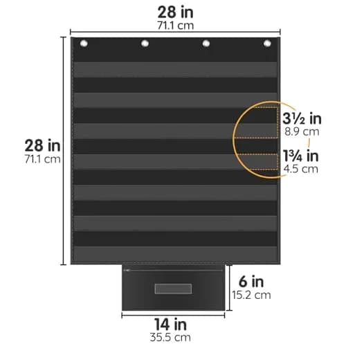 ALSLEA Standard Pocket Chart 71cm x 71cm (28"x28") | Classroom Organization & Learning Tool thumbnail 7