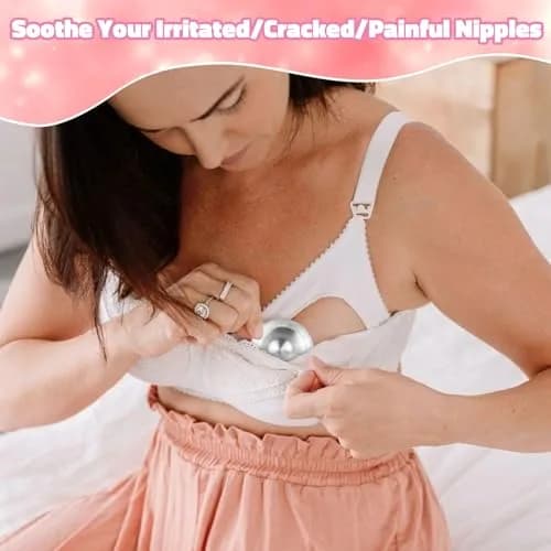 FATI Silver Nursing Cups 2-Pack | 925 Sterling Silver Nipple Shields for Sore Nipple Relief thumbnail 3
