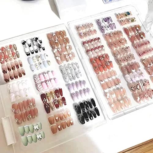 GUXACU Large Transparent Press-On Nail Storage Box (12*9*0.8 inch) | 600 Pieces Capacity, Organizer & Display thumbnail 3