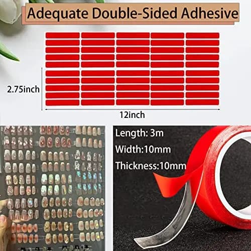 GUXACU Large Transparent Press-On Nail Storage Box (12*9*0.8 inch) | 600 Pieces Capacity, Organizer & Display thumbnail 4