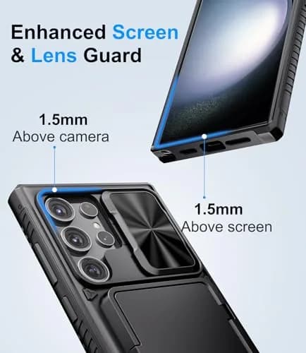 BXYJY Samsung Galaxy S23 Ultra Wallet Case with Card Holder & Kickstand, Black | Shockproof & Camera Cover thumbnail 7