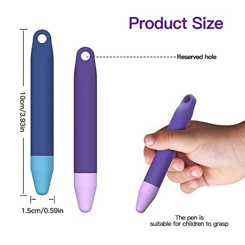 AWINNER Kid-Friendly Stylus Pens for Touch Screens 2 Pack | Purple & Blue, Compatible with Kindle, iPad, iPhone thumbnail 3