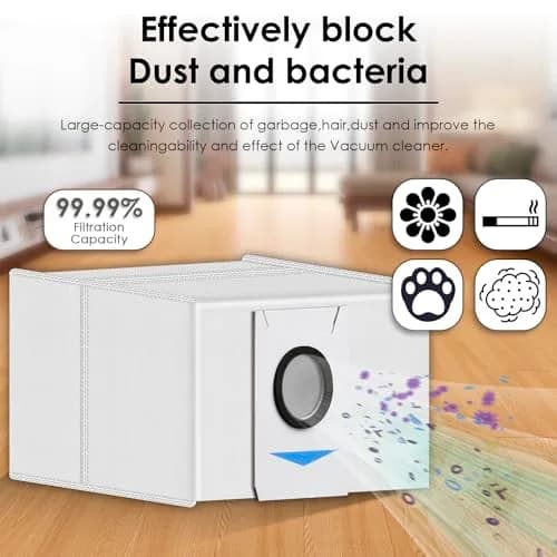 CHAIN PEAK T20 OMNI Dust Bags (10 Pieces) | Compatible with ECOVACS DEEBOT T20 OMNI, X1 OMNI, X1 PRO OMNI, T10 OMNI Auto-Empty Station thumbnail 2