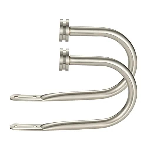 Kemmie Matte Nickel Decorative Curtain Holdbacks Set of 2 | Heavy Duty Metal Wall Mount Drapery Hooks 18.5cm (7.28in) thumbnail 1