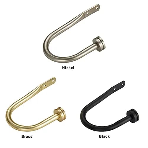 Kemmie Matte Black Decorative Curtain Holdbacks Set of 2 | Heavy-Duty Metal Wall Mount Hooks for Drapery thumbnail 6