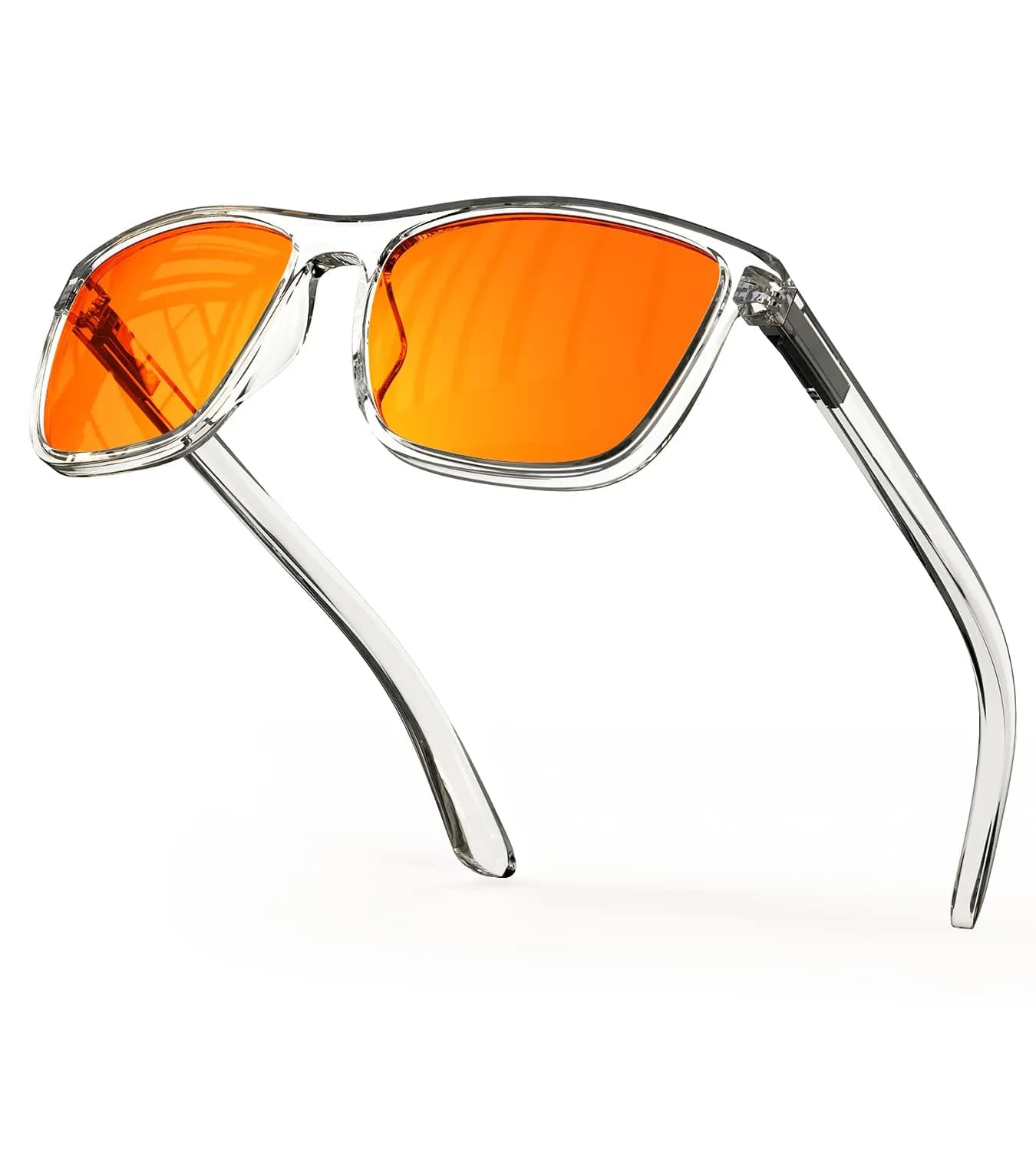 Bloomoak Amber Blue Light Blocking Glasses - Gaming & Sleep Aid - 145mm Arm, 58mm Lens Width | Filters 99% Harmful Blue Light — 99% - Transparent Frame(hard Case Included)