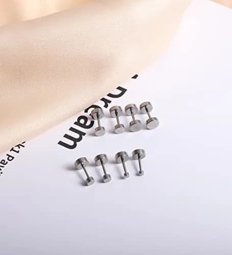 MJust Small Titanium Earrings for Women G23 Titanium Stud Earrings for Sensitive Ears Dot Ball Cubic Zirconia Hypoallergenic 20G Flat Back Earrings thumbnail 5