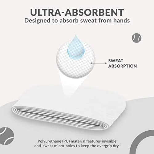 Palbea Padel Racket Grip Tape 60-Pack White | Sweat-Absorbent, Non-Slip, Enhanced Comfort thumbnail 6