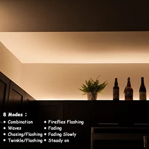 echosari Battery Operated LED Strip Lights Warm White, 16.5Ft with Remote, Timer for Ambient Decor thumbnail 4