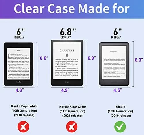 KEEXYICC Clear Case for Kindle 10th Gen 2019 | Slim Impact-Resistant Silicone Cover (6") thumbnail 2