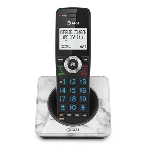 AT&T DECT 6.0 Cordless Phone with Call Block | Marble Finish, 2" Backlit Display, Full-Duplex Speakerphone thumbnail 1